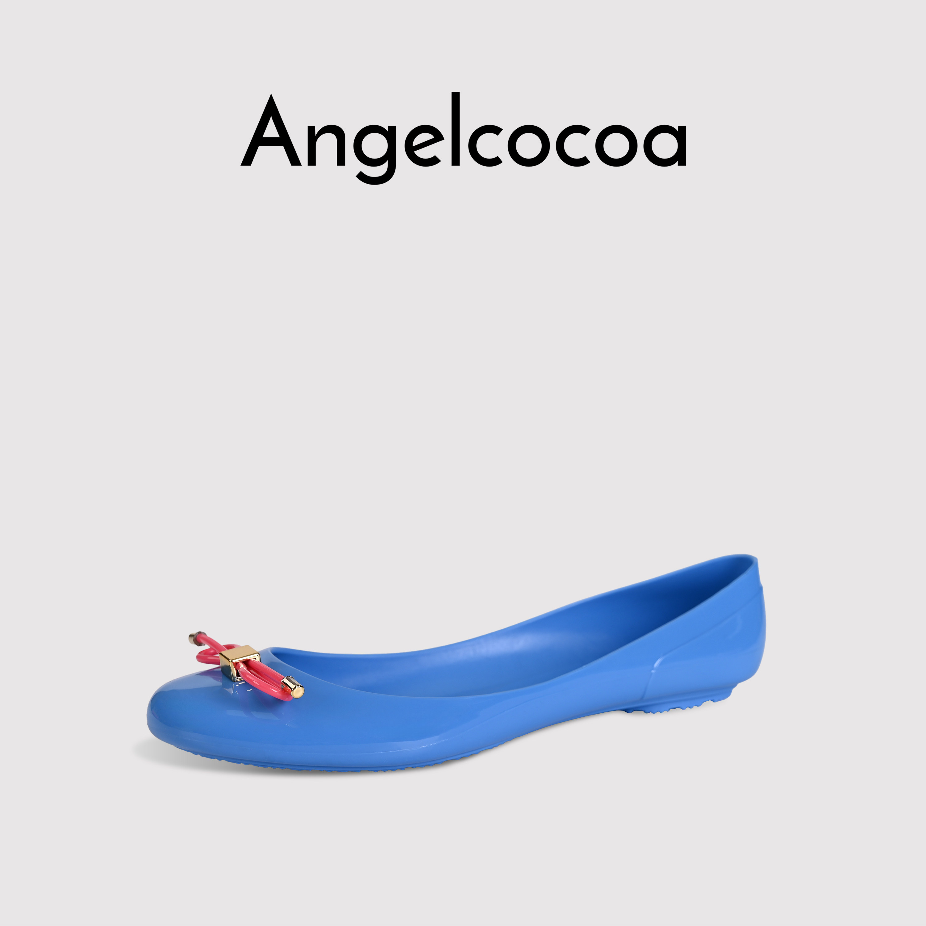 日本Angelcocoa圆头女鞋果冻鞋2025新款沙滩鞋一脚蹬蝴蝶结平底鞋,淘宝优惠券,粉丝福利购,淘宝优惠卷