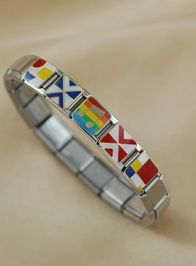 钛钢撞色拼接手链DIY女现速发货