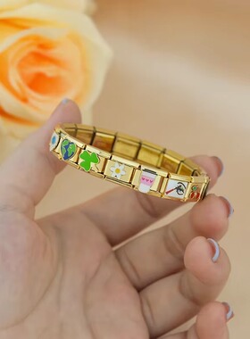 Hapiship金色高级模块手链DIY女