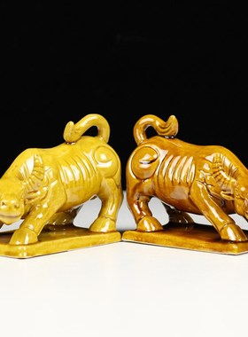 陶瓷牛摆件化解黄牛水牛家居工艺化解卫生间厨房缺角客厅办公摆件