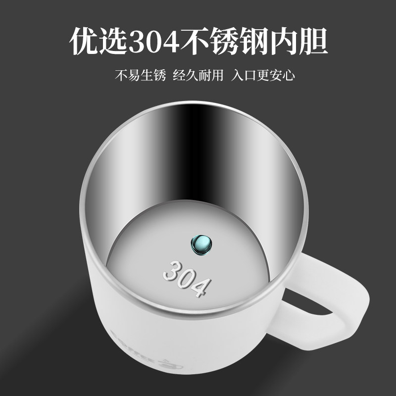不锈钢杯子女新款2024马克杯带盖办公室水杯高颜值咖啡杯家用喝水