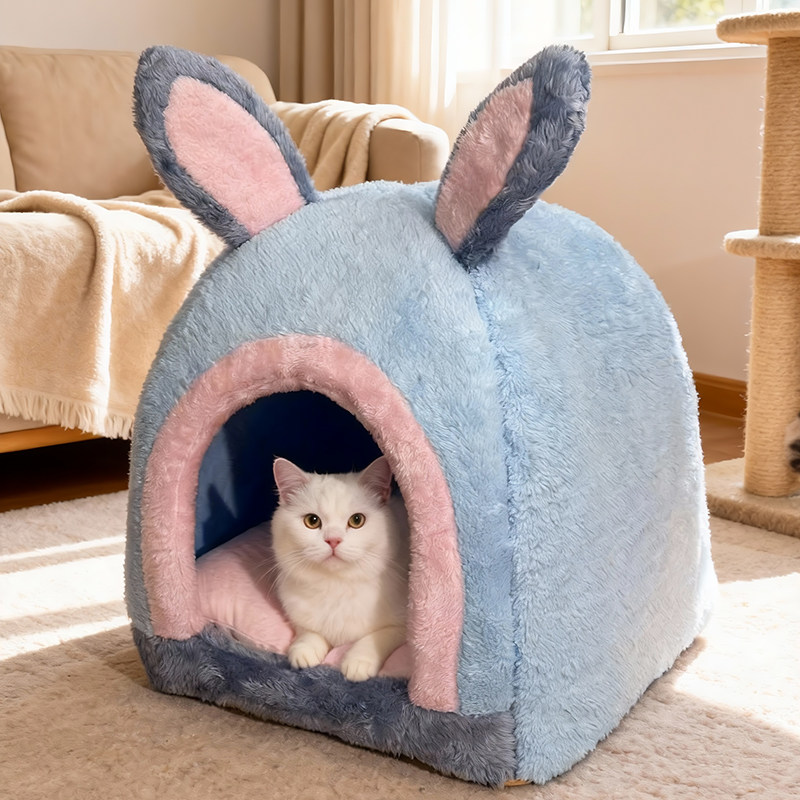 咖家宠物猫窝疯狂爱冬季保暖动物蒙古包半封闭安全感睡窝猫屋城堡,淘宝优惠券,粉丝福利购,淘宝优惠卷