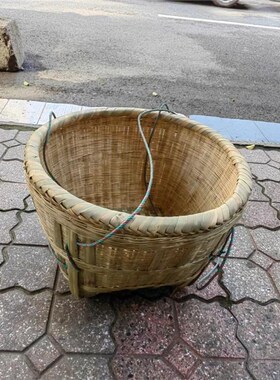 大箩筐手工精细竹编o框竹大箩篼收纳大竹筐子竹篓环保超市装饰储