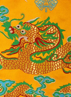 高档龙纹五色哈达j藏族饰品蒙古礼仪婚礼加厚布料绸缎围巾吉祥用