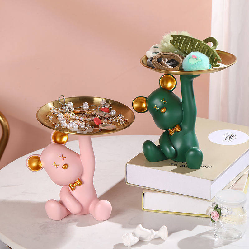 可爱暴力熊钥匙收纳托盘桌面摆件创意客厅进门入户玄关电视柜酒柜,淘宝优惠券,粉丝福利购,淘宝优惠卷