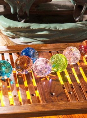 七彩琉璃珠龙珠家居摆件