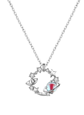 星球水晶项链女夏季轻奢小众高级设计感2023年新款女锁骨链简约潮