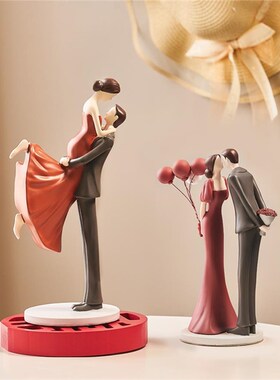 北欧轻奢情侣摆件婚房家居装饰品闺蜜新婚结婚礼物送新人高档实用
