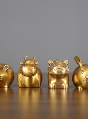 十二生肖摆件鼠牛虎兔龙蛇马羊猴鸡狗猪生日礼品生肖卡通牛吉祥物