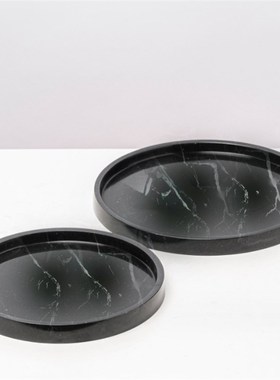 现代简约创意大理石托盘果盘样板房售楼处桌面茶几餐桌软装饰品