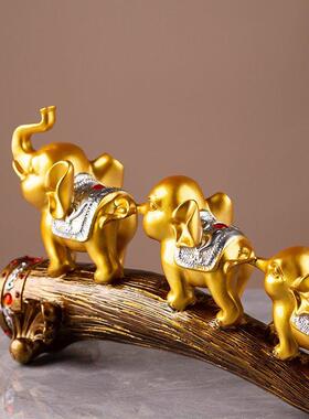 招财大象摆饰客厅酒柜电视柜创意玄关家居装饰品办公室桌面工艺礼