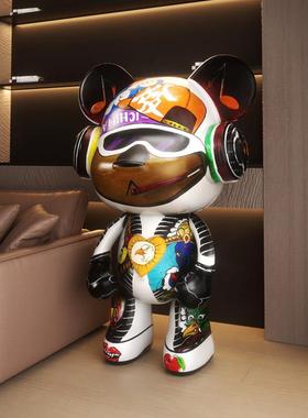 叮咚熊落地摆件简约装饰品家居现代礼物轻奢创意高端彩绘款暴力熊