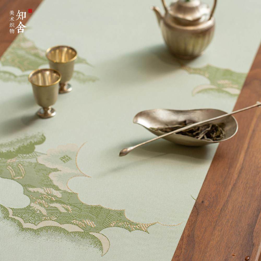 云霞翠轩织锦茶席覆古中式茶桌桌布垫双面布艺桌旗喝茶会客知舍,淘宝优惠券,粉丝福利购,淘宝优惠卷