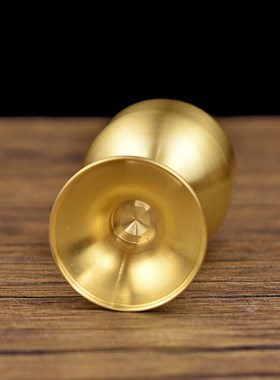 极速铜酒杯黄铜古代仿古高脚杯小A酒杯供奉财神爷关公杯子供佛水