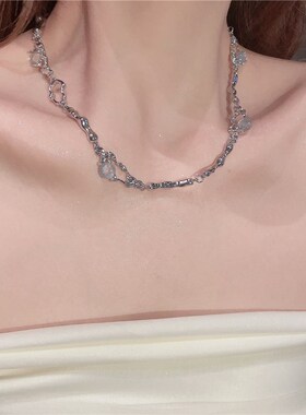 极速月光石项链女20o25年新款小众设计感颈链甜酷纯欲冷淡风辣妹