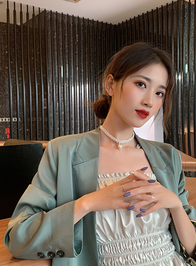 极速珍珠项链f女日韩网红防过敏2025年新款轻奢小众项圈脖子短款