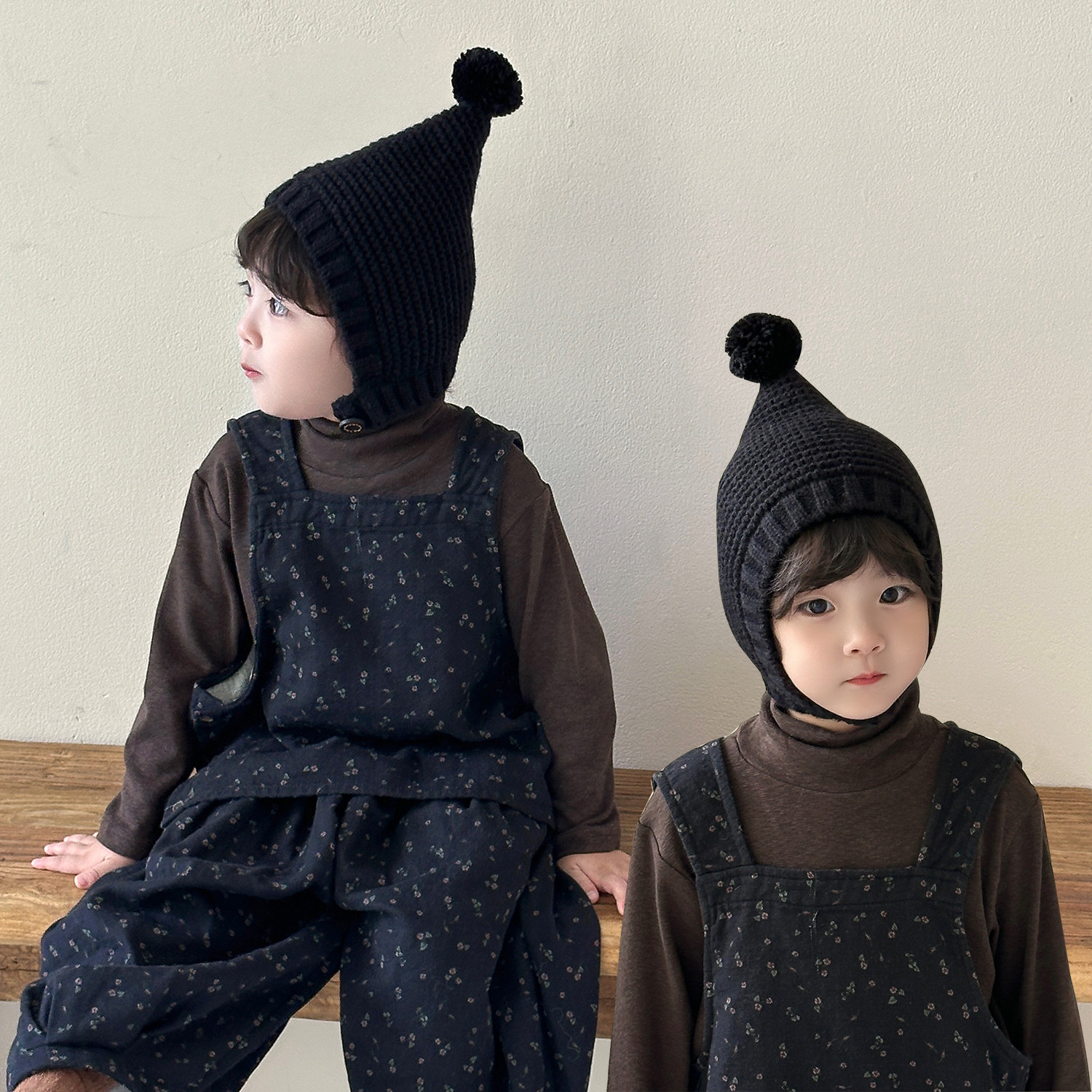 宝宝帽子秋冬季男宝宝毛线帽韩系洋气时髦婴幼儿尖尖帽针织护耳帽,淘宝优惠券,粉丝福利购,淘宝优惠卷