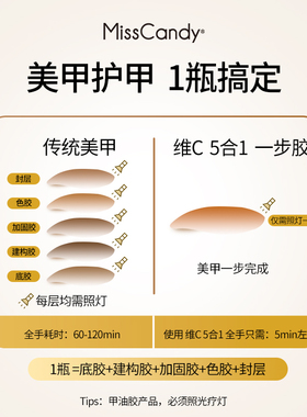 misscandy五合一一步胶甲油胶
