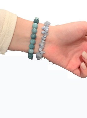 清冷感云雾青山串珠手链女新中式国风搭汉服古风手串国潮手饰套装