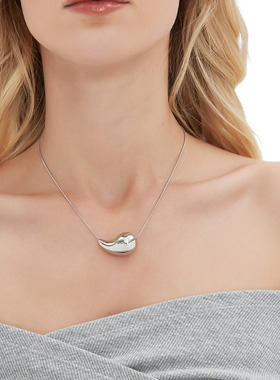 CUSSK 铜高级感金属冷淡风立体水滴极简百搭气质锁项链日常网红