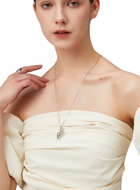 CUSSK中古花瓶酒壶项链小众设计长款毛衣链精致银色吊坠