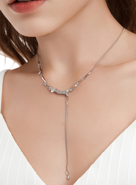 CUSSK人鱼之泪幸运守护吊坠不规则液态锁骨链轻奢小众深邃宁静女