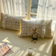 Small fresh wash cotton four-piece set pastoral style lace quilt cover bed sheet student dormitory three-piece set bedding heart