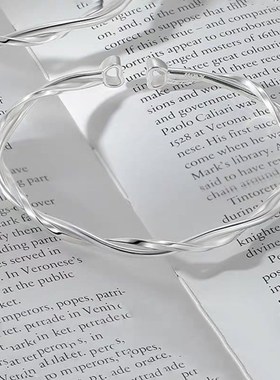 白铜镀银莫比乌斯环情侣手镯一对情侣款手环实心镯子七夕送男女友