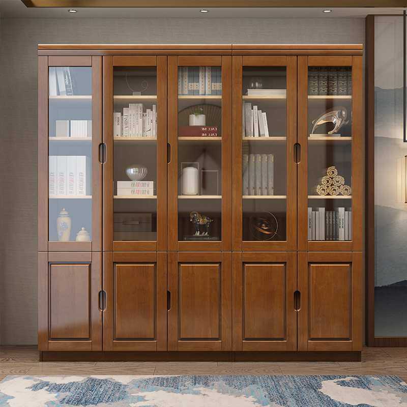 中式实木书柜玻璃书房家具储物柜收纳柜简约置物柜书架厂家直销,淘宝优惠券,粉丝福利购,淘宝优惠卷