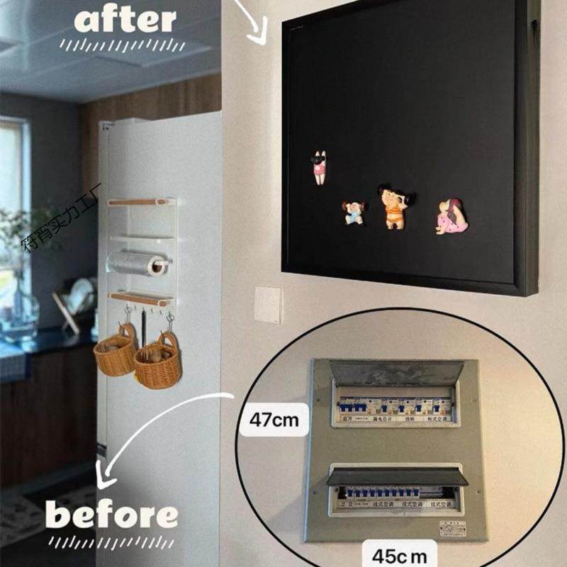 磁吸黑板电表箱遮丑神器配电箱遮挡装饰画免打孔新款冰箱贴展示板,淘宝优惠券,粉丝福利购,淘宝优惠卷