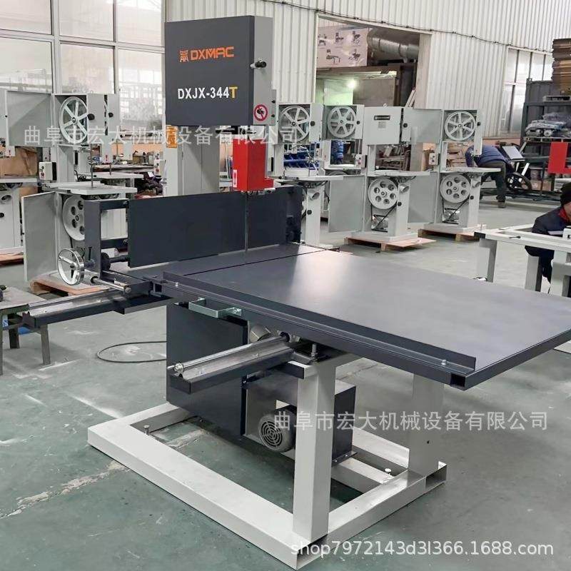 MH-345E出口用木料带锯机 圆形蜂窝纸板猫抓板裁切推台锯 立式锯 - 图1