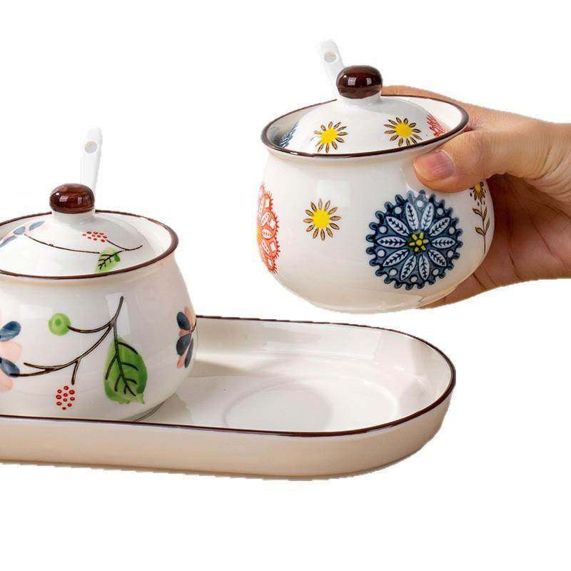 六珈陶瓷调味罐厨房盐调味罐收纳盒套装家用好看的油泼辣子罐调料,淘宝优惠券,粉丝福利购,淘宝优惠卷