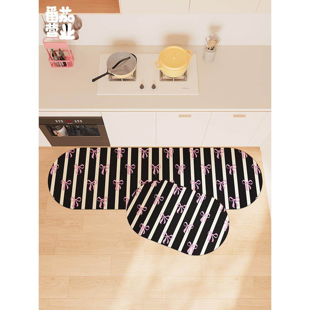 卡通厨房地垫ins防滑可擦免洗家用脚垫长条皮革防水耐脏垫子门垫,淘宝优惠券,粉丝福利购,淘宝优惠卷