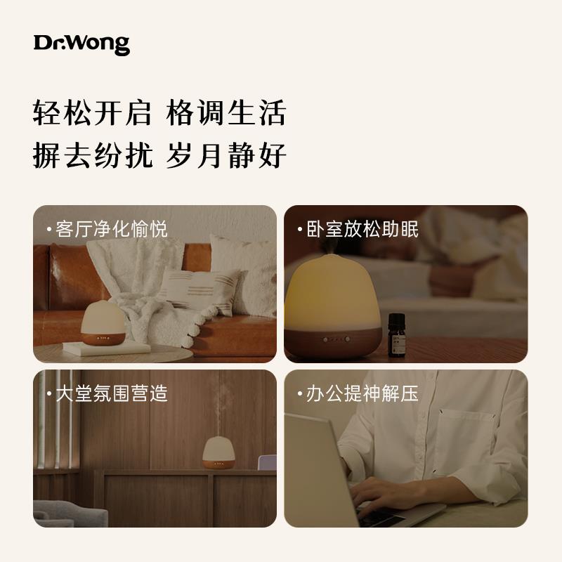 Dr.Wong「小橡果」香薰机8小时喷雾实木底座陶瓷外壳超音波加湿器 - 图2