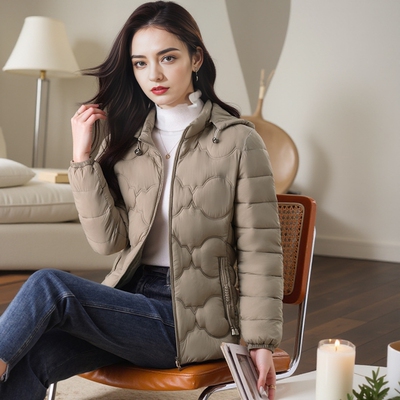 外贸羽绒棉服短款女2024新款秋冬时尚棉衣宽松连帽棉服小棉袄外套