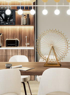 极速北欧创意f个性轻奢摩天轮摆件旋转家居客厅卧室玄关电视酒柜