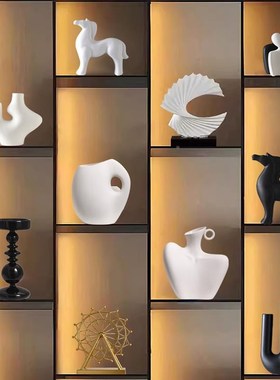 厂促现代简约软装家高级感酒柜装轻饰摆件高档奢客厅小众抽品象艺