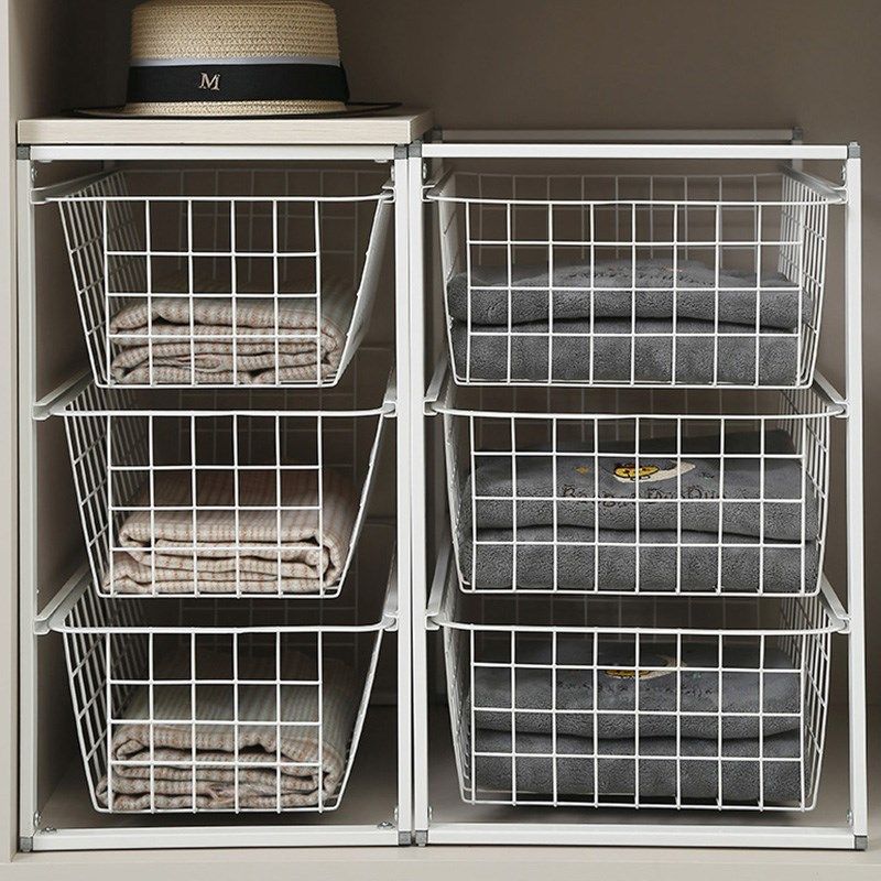 衣柜收纳拉篮衣柜分层隔板衣橱拉篮抽屉式免打孔衣柜收纳分层神器,淘宝优惠券,粉丝福利购,淘宝优惠卷