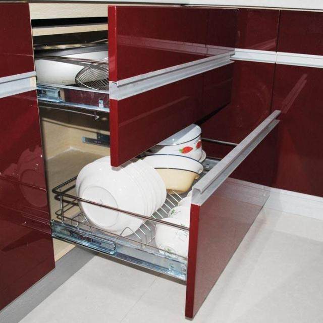 304不锈钢橱柜拉蓝 实心圆钢双层碗碟拉篮置物架 阻尼轨,淘宝优惠券,粉丝福利购,淘宝优惠卷