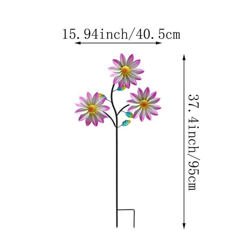 跨境金色一朵两朵三朵花风转 铁艺工艺品旋转风车户外创意花园多,淘宝优惠券,粉丝福利购,淘宝优惠卷