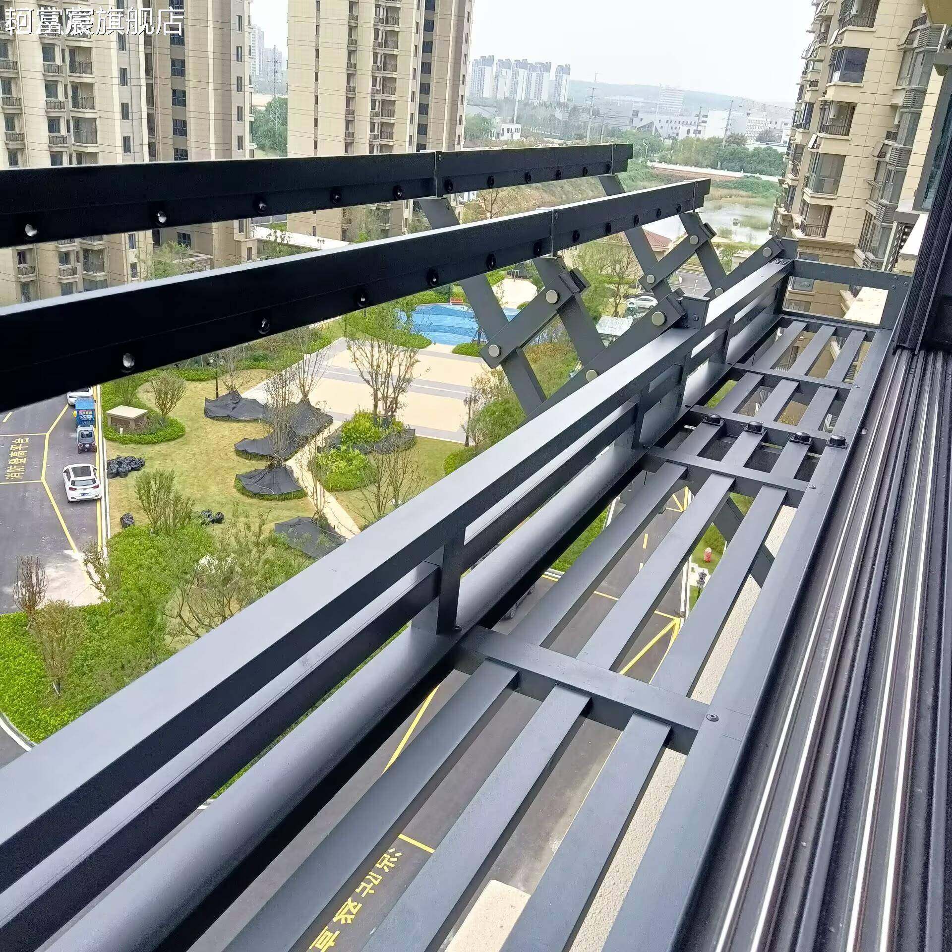 珂富宸阳台伸缩晾衣 架 晒鞋 架 花 架 推拉加厚晾衣 架 一体晾衣晒鞋 架 铝合金摆件饰品床笠拉车,淘宝优惠券,粉丝福利购,淘宝优惠卷