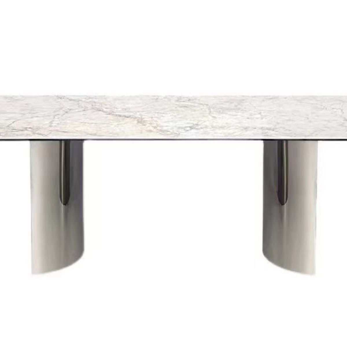 意式极简不锈钢岩板餐桌镜面月牙款轻奢现代家用饭桌长方形高级感,淘宝优惠券,粉丝福利购,淘宝优惠卷