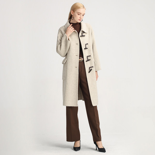 Ma Tiannu mid-length solid color wool