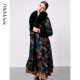Ma Tiannu contrasting color printed fur collar sable coat