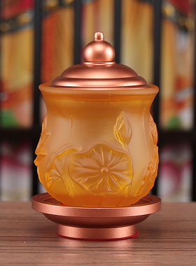 极速琉璃贡杯 h家用佛前招财净水杯 室内观音大悲水供奉圣水杯上