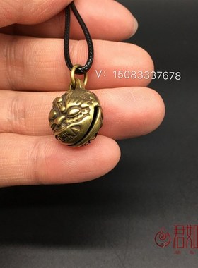 极速铜器纯铜兽面狮头铜铃铛小号迷你铜铃铛牛狗R猫铃铛挂件风铃