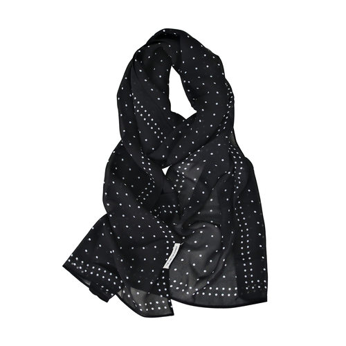 25秋新款韩系绒雪纺丝巾女轻薄法式波点领巾防晒头巾腰带装饰围巾 - 图3