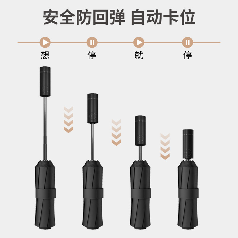 记忆免折叠学生上学专用全自动晴雨两用伞防回弹节节收加固便携