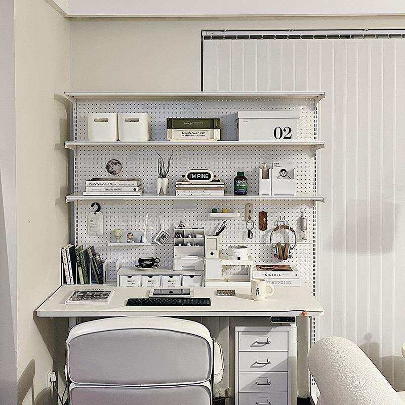 五金洞洞板书架少女桌上书柜立式落地展示收纳一体学生书桌置物架,淘宝优惠券,粉丝福利购,淘宝优惠卷