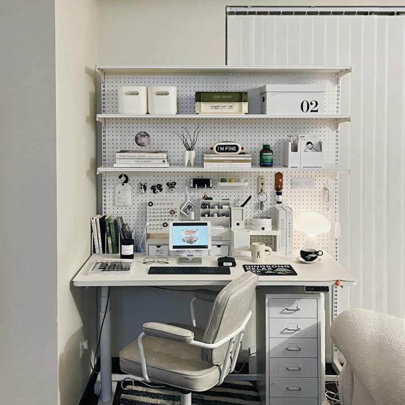 五金洞洞板书架少女桌上书柜立式落地展示收纳一体学生书桌置物架,淘宝优惠券,粉丝福利购,淘宝优惠卷